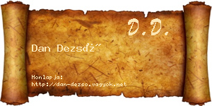 Dan Dezső névjegykártya